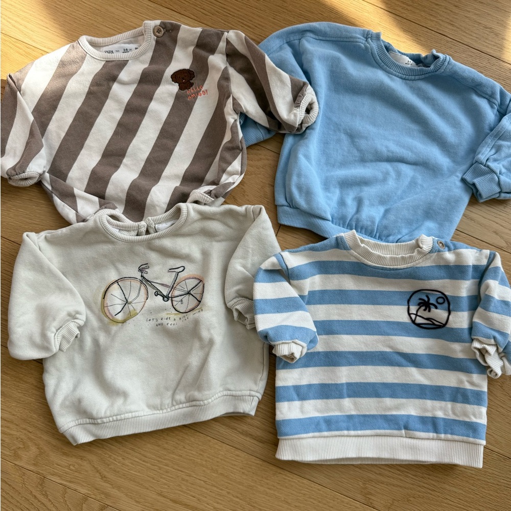 Striped and Solid Kids Sweatshirt Set